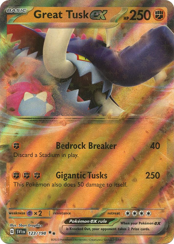 Great Tusk ex - 123/198 - Double Rare (Inglés Foil NM)