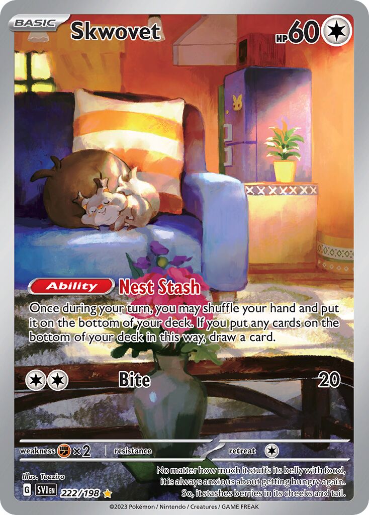 Skwovet - 222/198 - Illustration Rare (Inglés Foil NM)