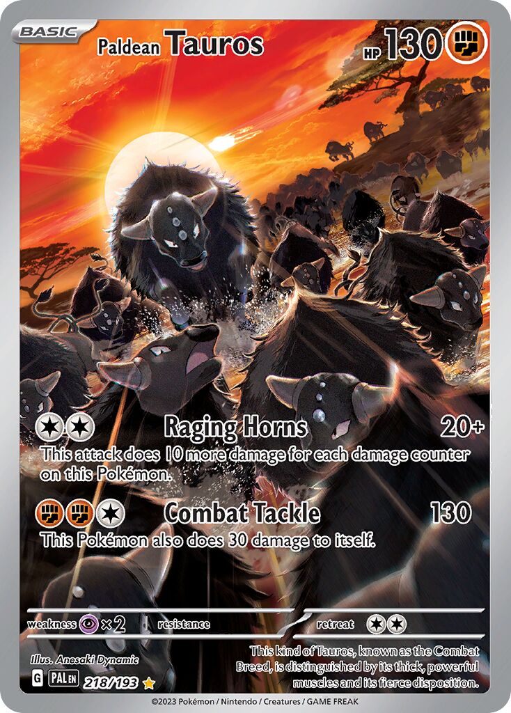Paldean Tauros - 218/193 - Illustration Rare (Español Foil NM)