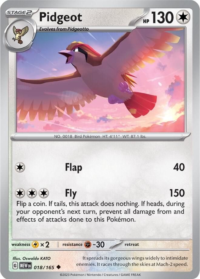 Pidgeot - 018/165 - Uncommon (Español NM)