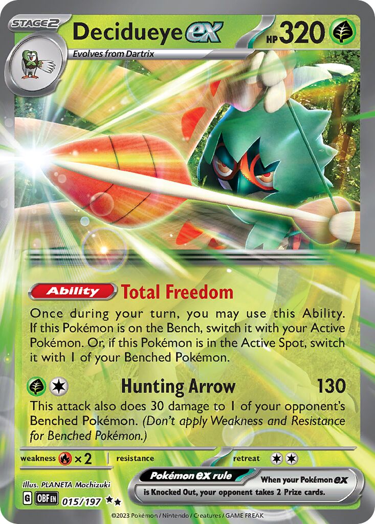 Decidueye ex - 015/197 - Double Rare (Inglés Foil NM)