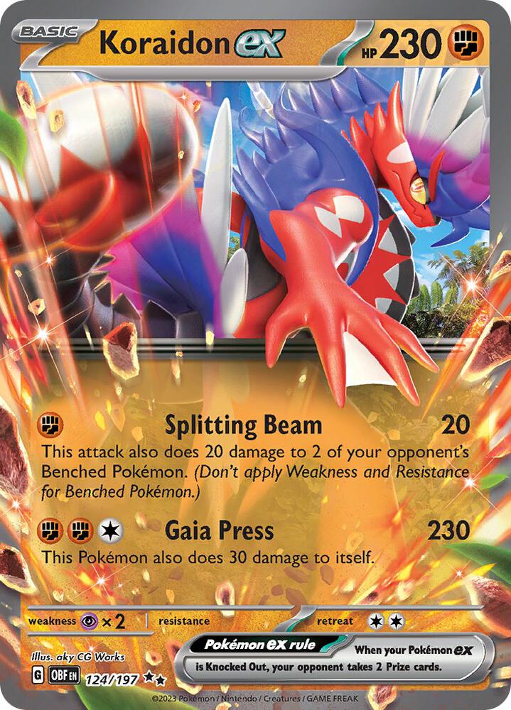 Koraidon ex - 124/197 - Double Rare (Inglés Foil NM)