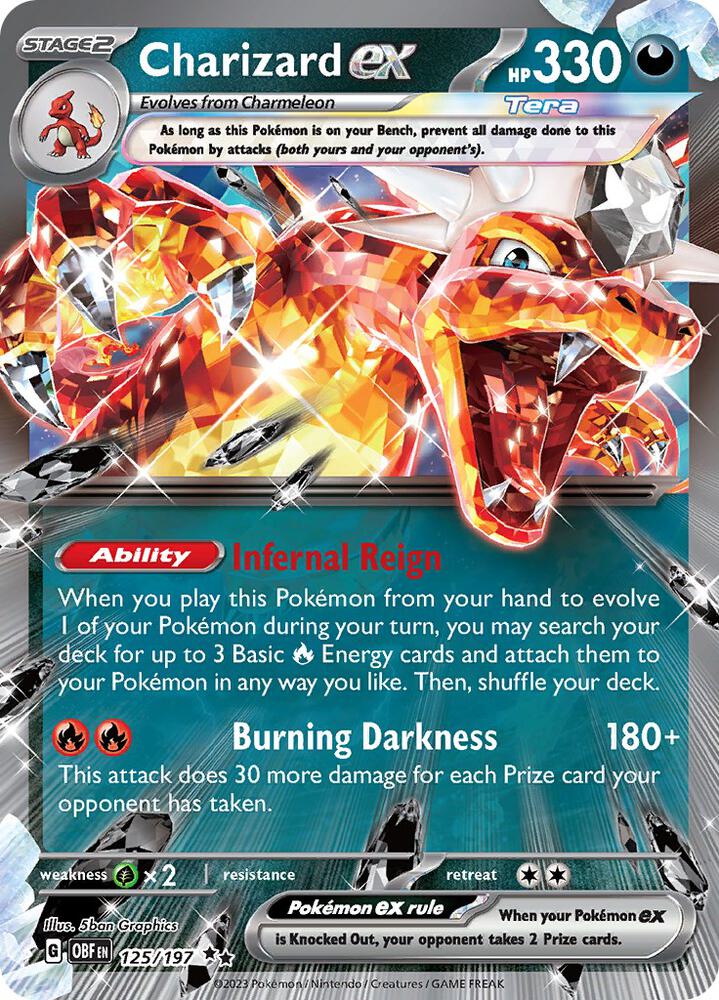 Charizard ex - 125/197 - Double Rare (Inglés Foil NM)