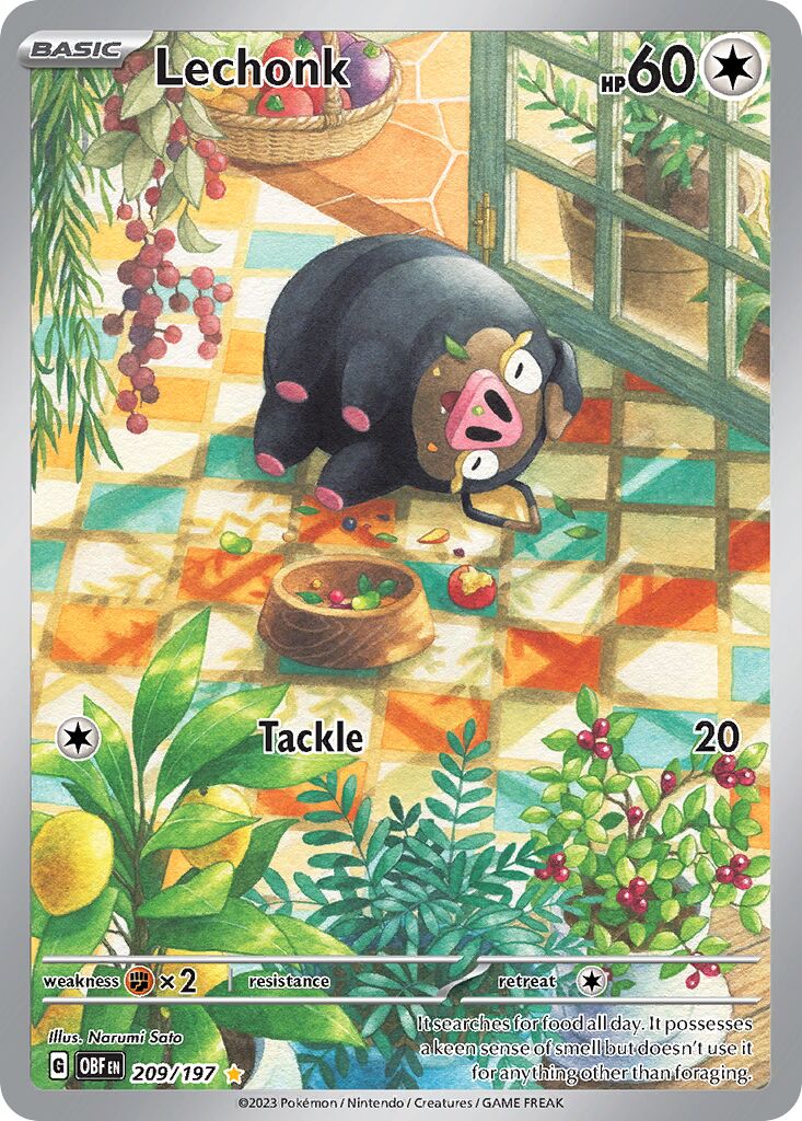 Lechonk - 209/197 - Illustration Rare (Inglés Foil NM)