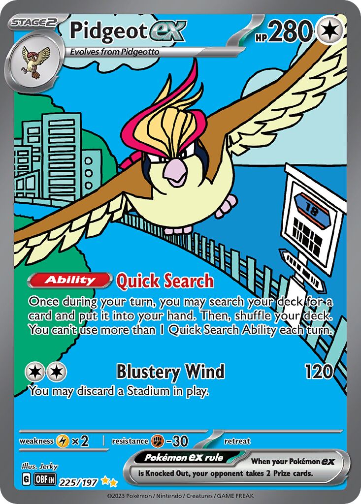 Pidgeot ex - 225/197 - Special Illustration Rare (Inglés Foil LP)