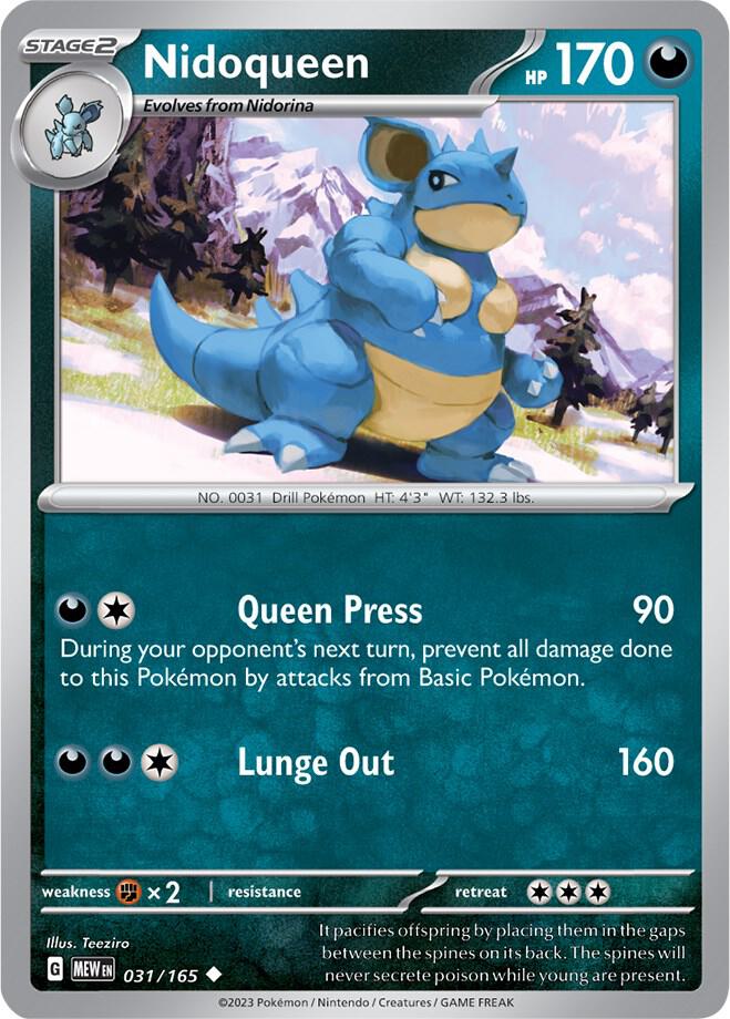 Nidoqueen - 031/165 - Uncommon (Español NM)