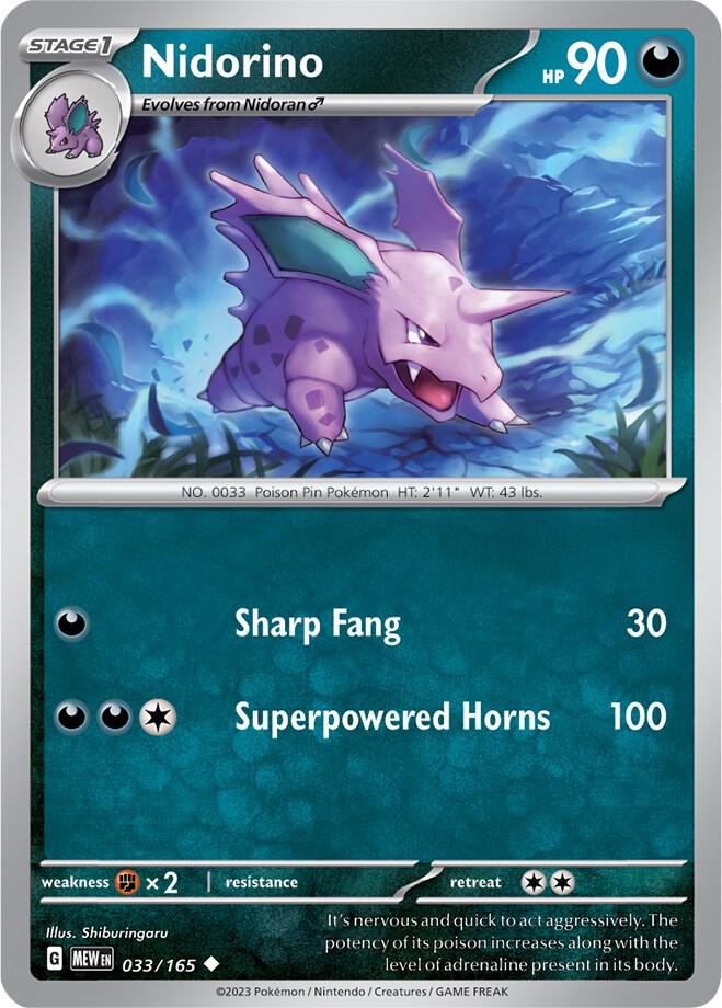 Nidorino - 033/165 - Uncommon (Español NM)