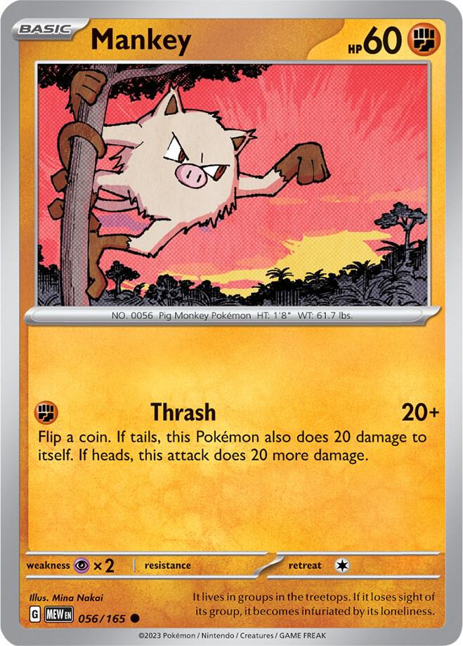 Mankey - 056/165 - Common (Español NM)