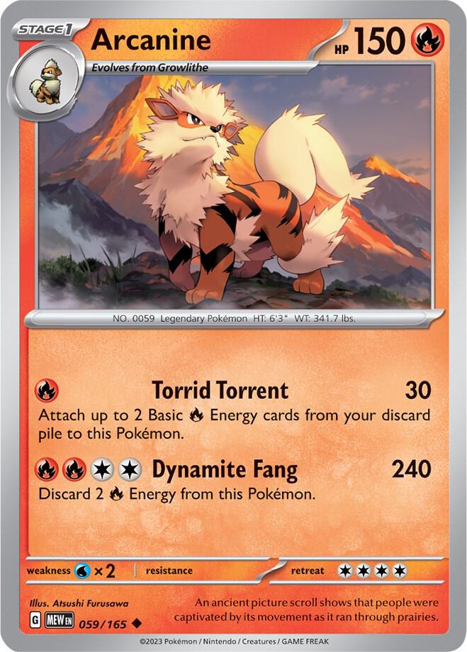 Arcanine - 059/165 - Uncommon (Español NM)