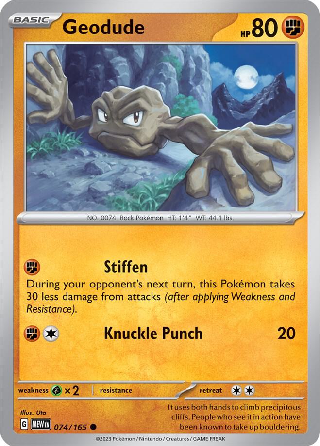 Geodude - 074/165 - Common (Inglés NM)