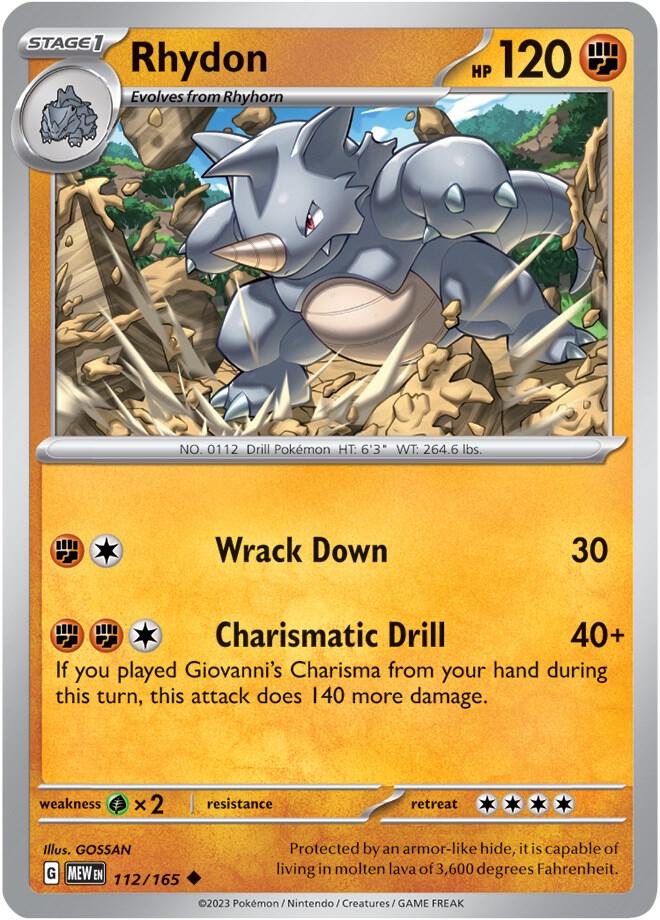 Rhydon - 112/165 - Uncommon (Español NM)