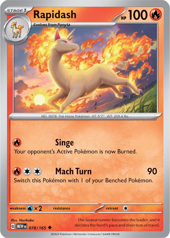 Rapidash - 078/165 - Uncommon (Español NM)