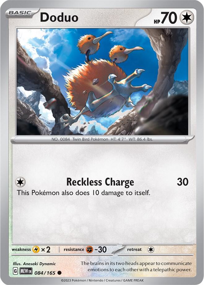 Doduo - 084/165 - Common (Español Reverse Holo NM)