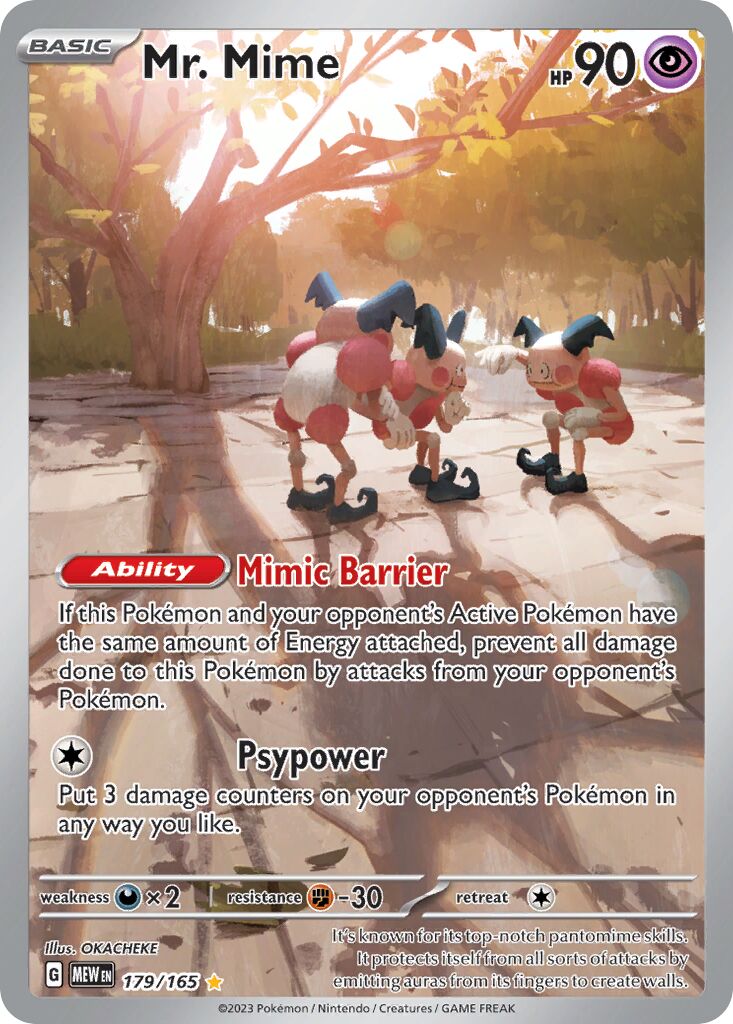 Mr. Mime - 179/165 - Illustration Rare (Inglés Foil NM)