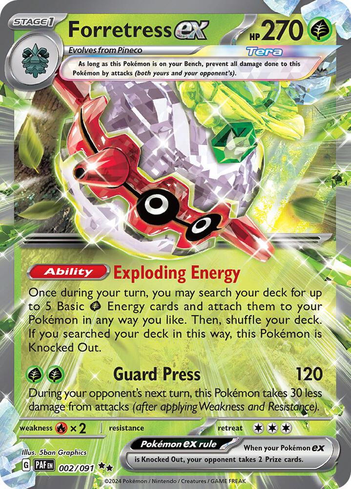 Forretress ex - 002/091 - Double Rare (Inglés Foil NM)
