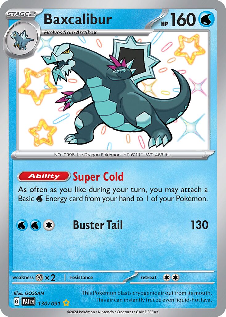 Baxcalibur - 130/091 - Shiny Rare (Inglés Foil NM)
