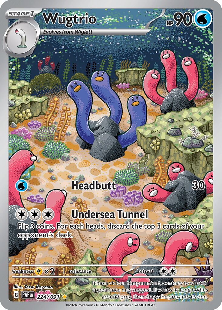 Wugtrio - 224/091 - Illustration Rare (Inglés Foil NM)