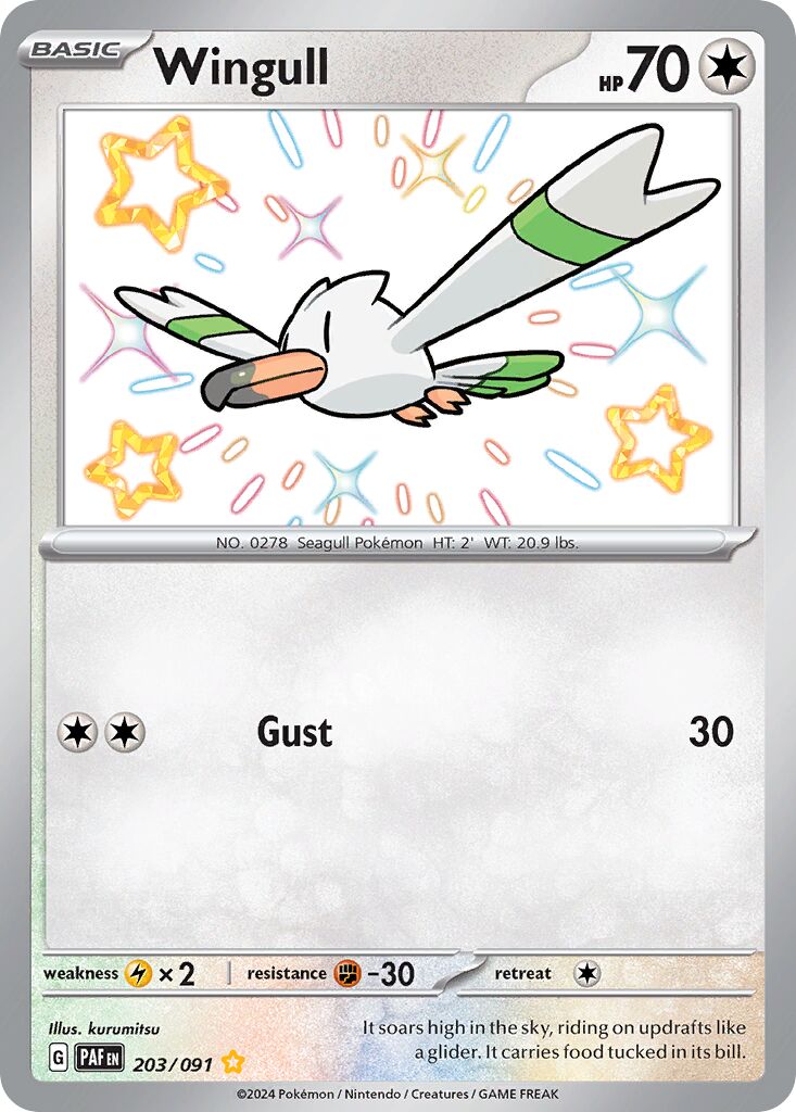 Wingull - 203/091 - Shiny Rare (Español Foil NM)