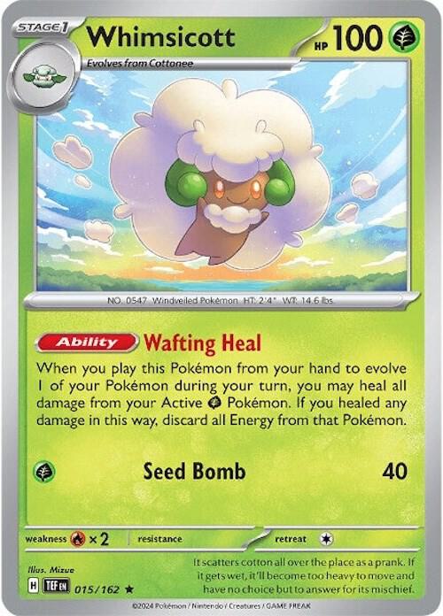 Whimsicott - 015/162 - Rare (Inglés Foil NM)