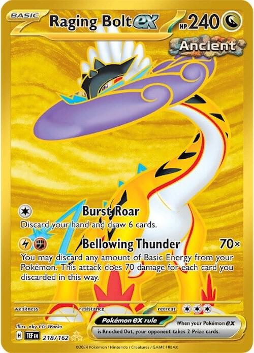 Raging Bolt ex - 218/162 - Hyper Rare (Inglés Foil NM)