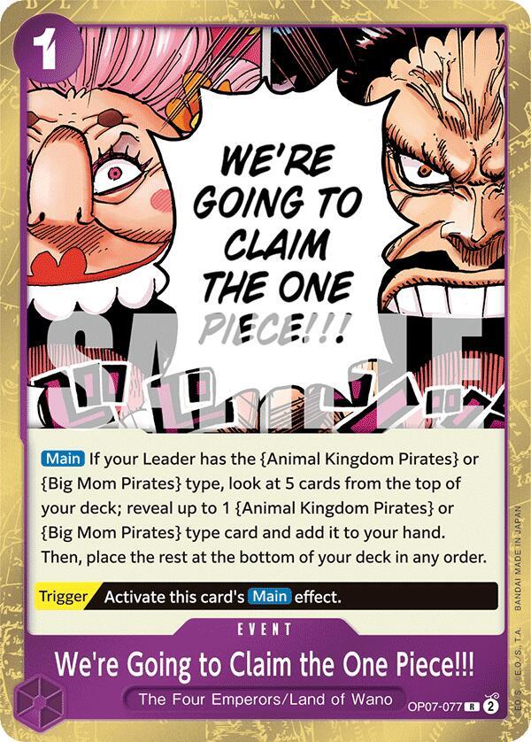 We're Going to Claim the One Piece!!! - OP07-077 - Rare Foil (Inglés Foil NM)