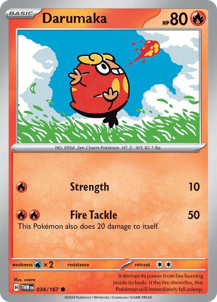 Darumaka - 034/167 - Common (Español Reverse Holo NM)