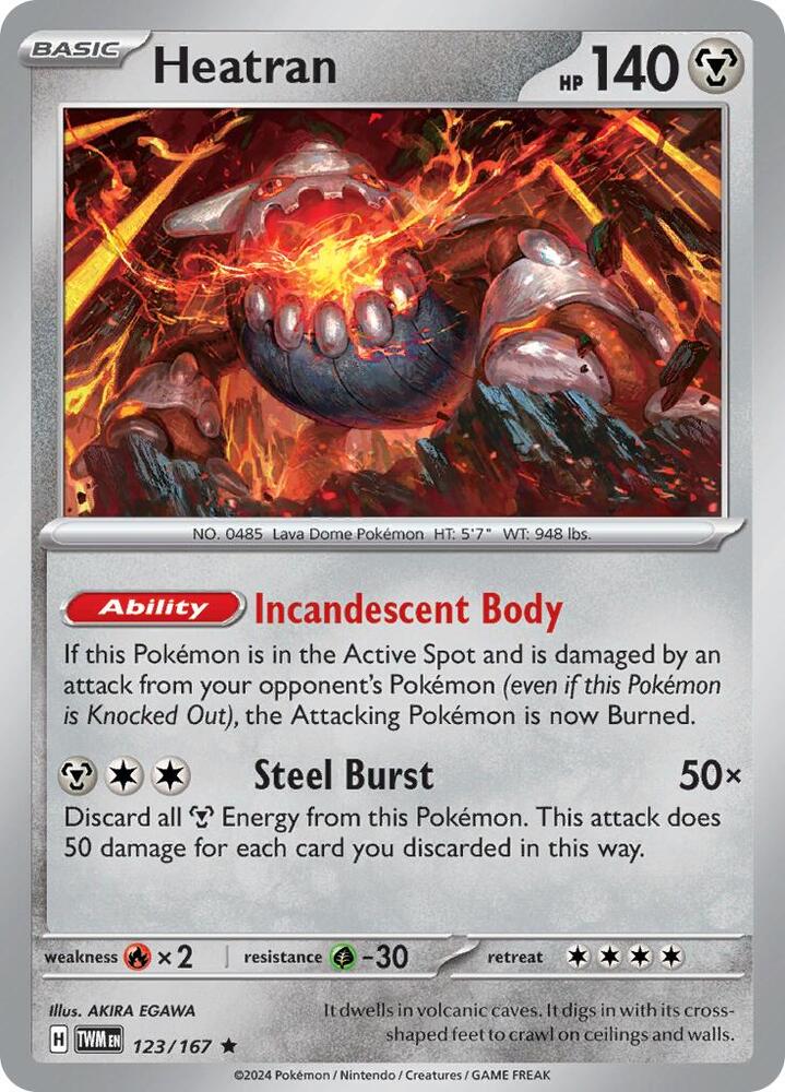 Heatran - 123/167 - Rare (Inglés Foil NM)