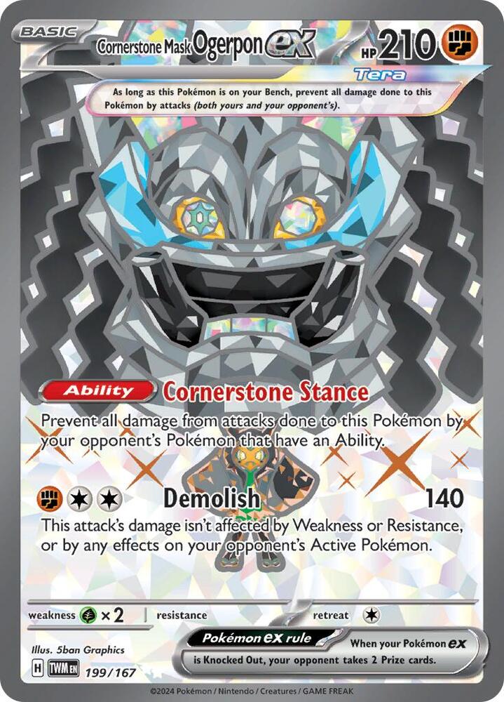Cornerstone Mask Ogerpon ex - 199/167 - Ultra Rare (Inglés Foil NM)