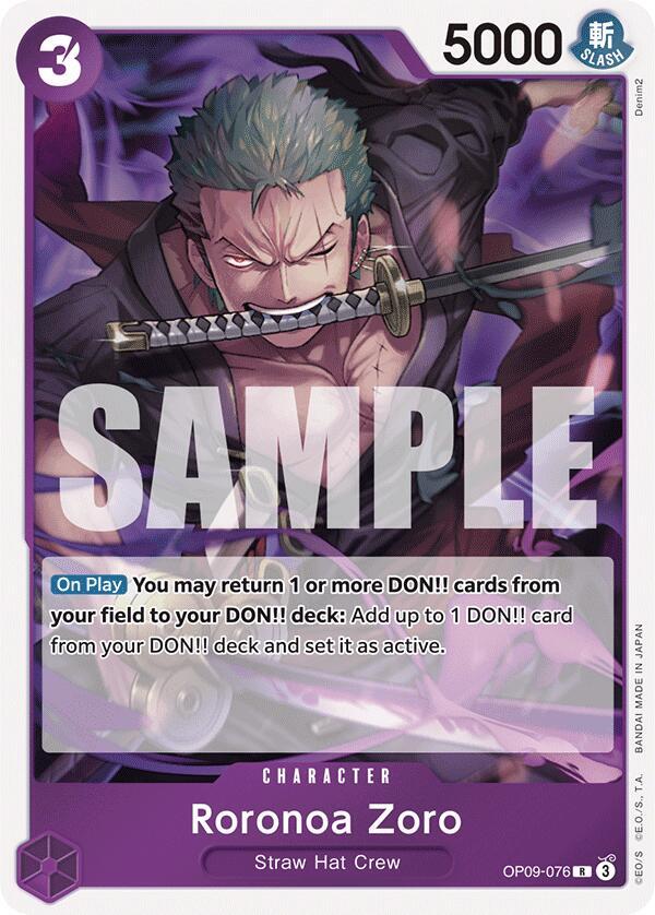 Roronoa Zoro (076) - OP09-076 - Rare Foil (Inglés Foil NM)