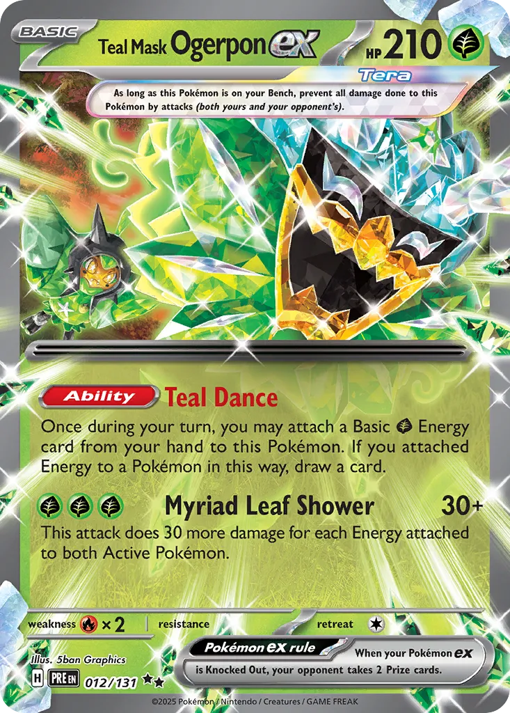 Teal Mask Ogerpon ex - 012/131 - Double Rare (Español Foil NM)