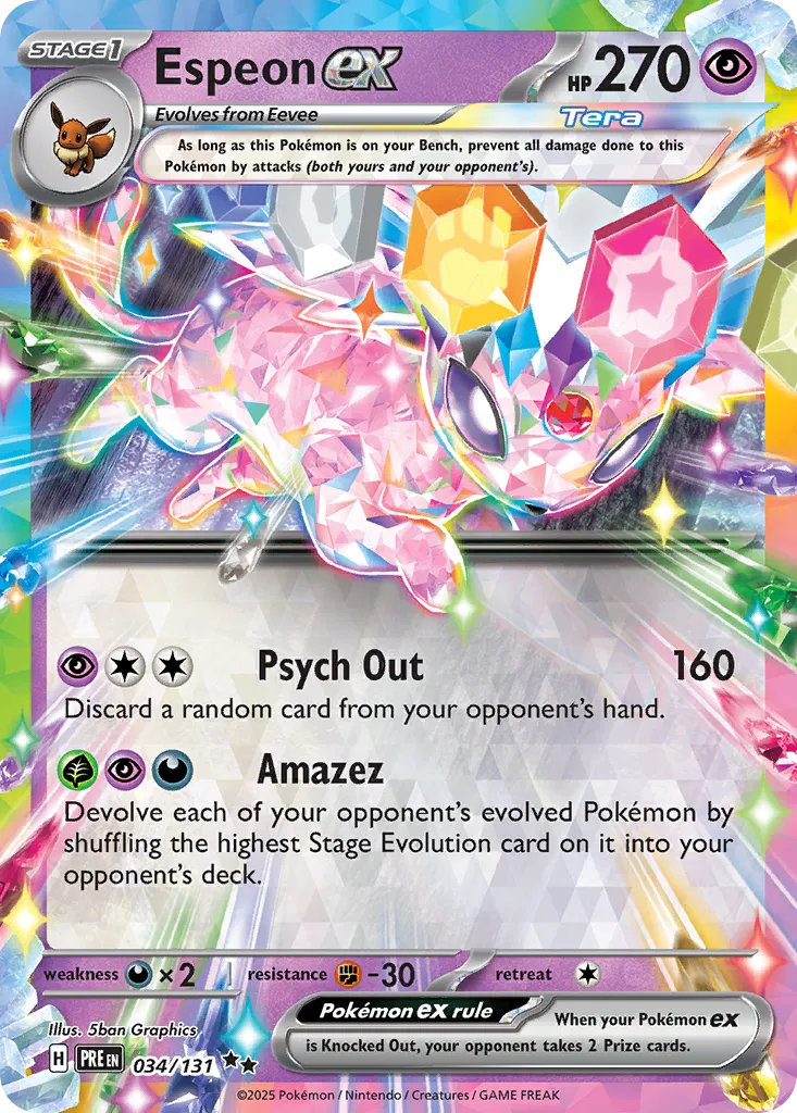 Espeon ex - 034/131 - Double Rare (Español Foil NM)