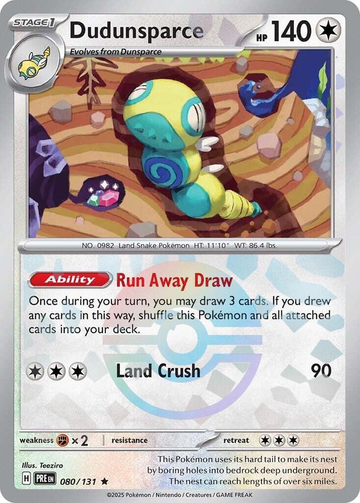 Dudunsparce (Poke Ball Pattern) - 080/131 - Rare (Inglés Foil NM)