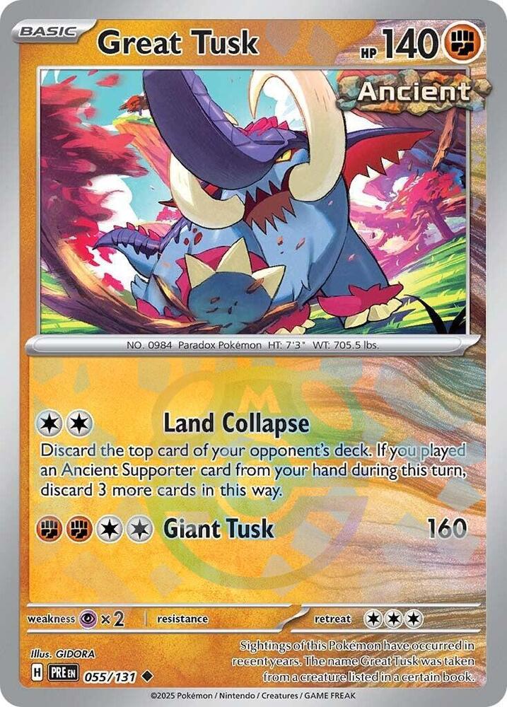 Great Tusk (Master Ball Pattern) - 055/131 - Uncommon (Inglés Foil NM)