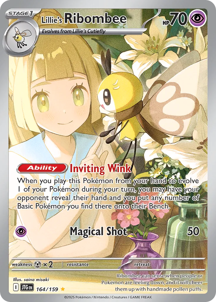 Lillie's Ribombee - 164/159 - Illustration Rare (Inglés Foil NM)