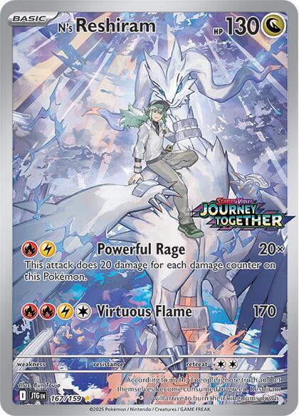 N's Reshiram - 167/159 (Journey Together Stamped) - 167/159 - Illustration Rare (Inglés Foil NM)