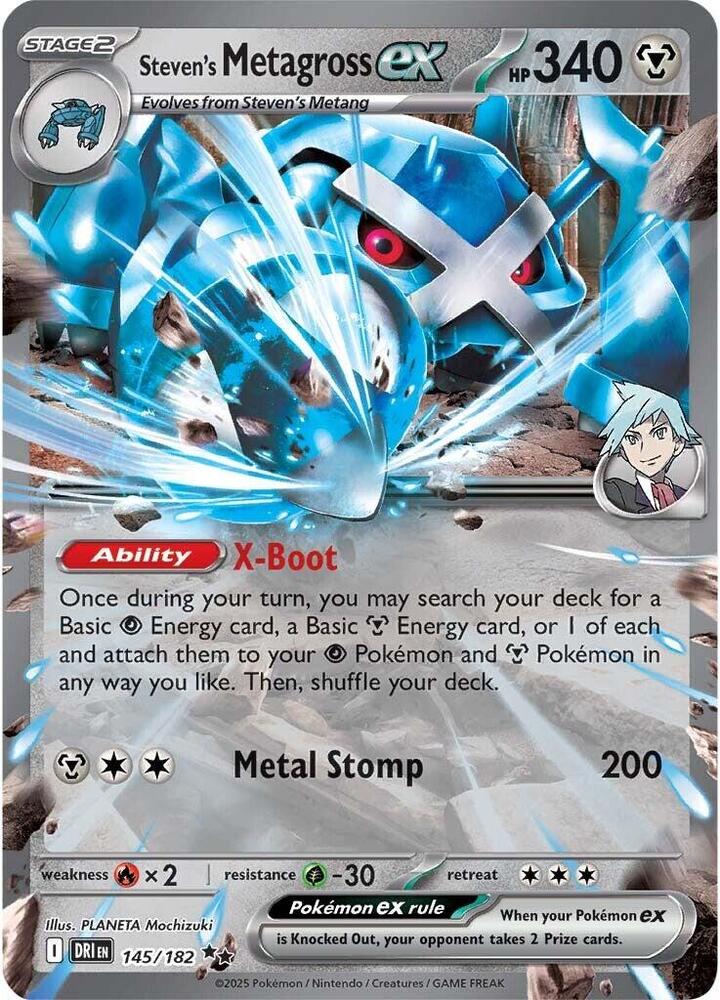 Steven's Metagross ex - 145/182 - Double Rare (Español Foil NM)