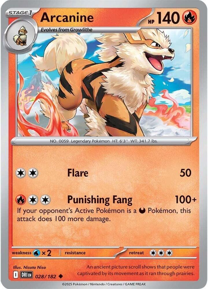 Arcanine - 028/182 - Uncommon (Inglés NM)