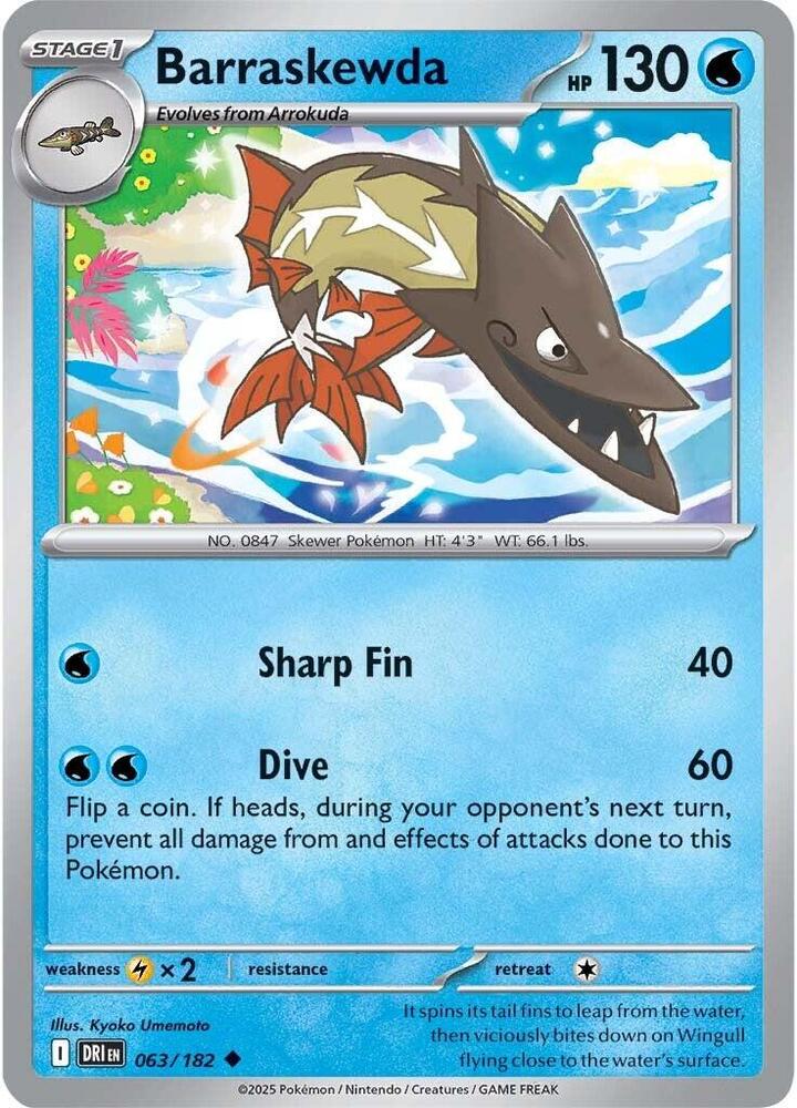 Barraskewda - 063/182 - Uncommon (Español Reverse Holo NM)