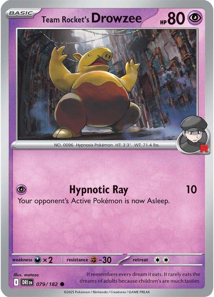 Team Rocket's Drowzee - 079/182 - Common (Español NM)