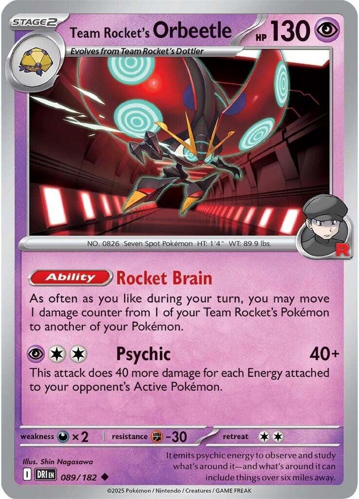 Team Rocket's Orbeetle - 089/182 - Uncommon (Español NM)