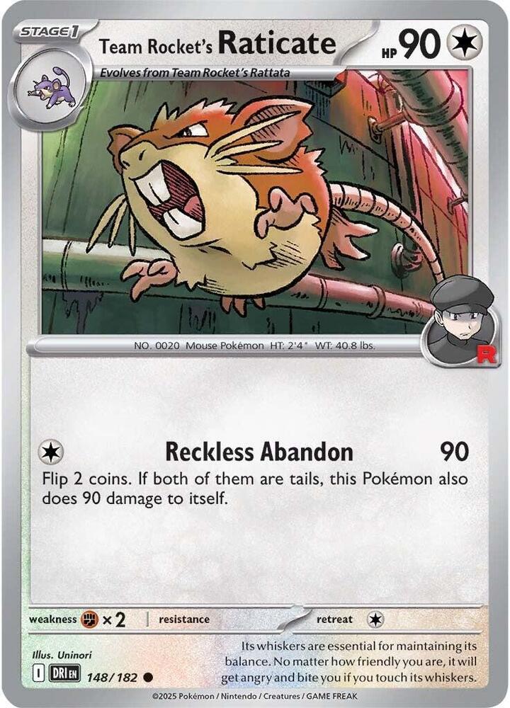 Team Rocket's Raticate - 148/182 - Common (Español NM)