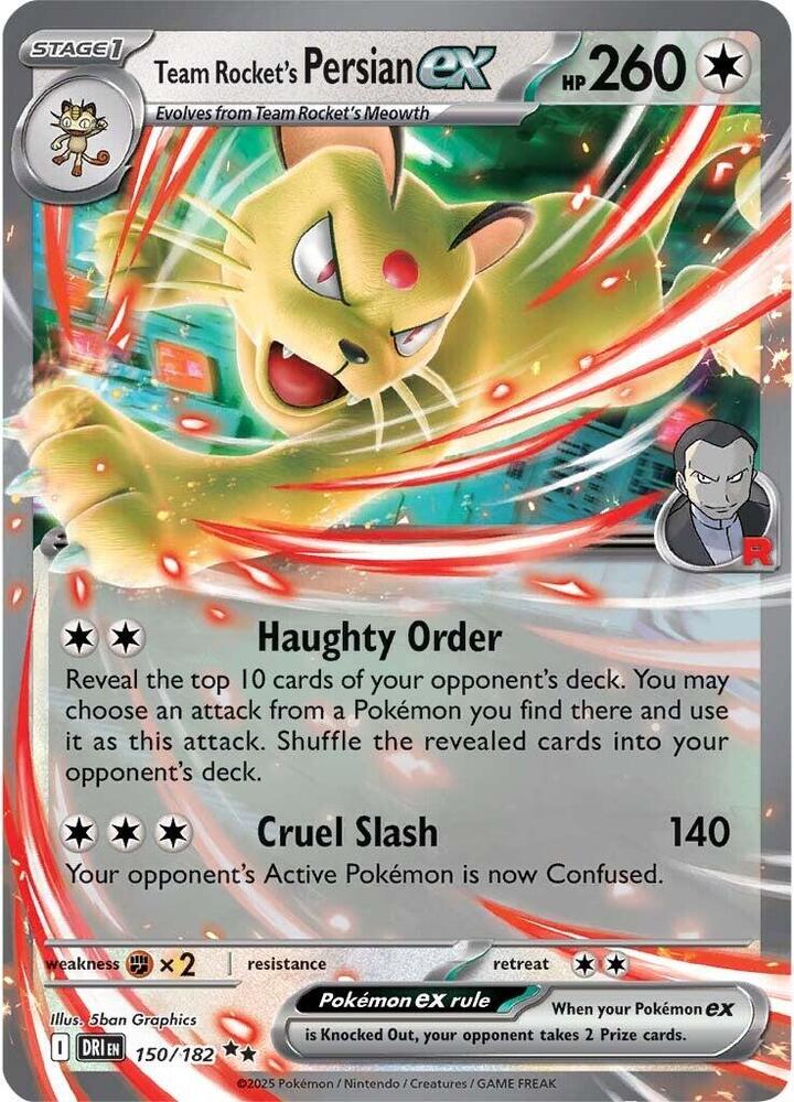 Team Rocket's Persian ex - 150/182 - Double Rare (Inglés Foil NM)