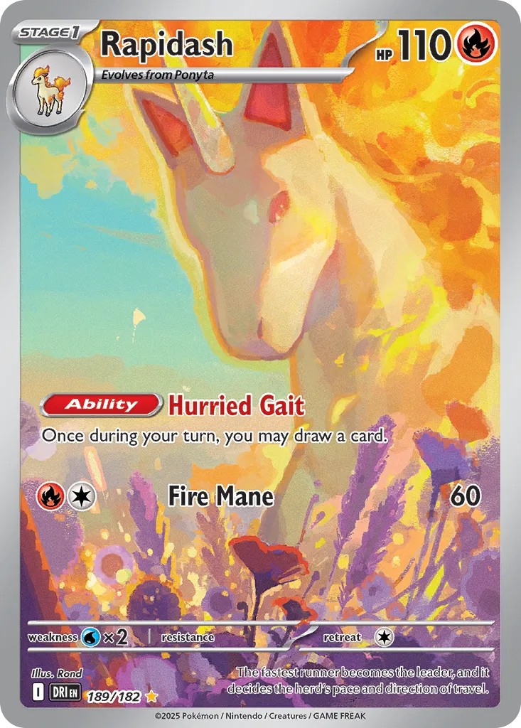 Rapidash - 189/182 - Illustration Rare (Español Latino Foil NM)