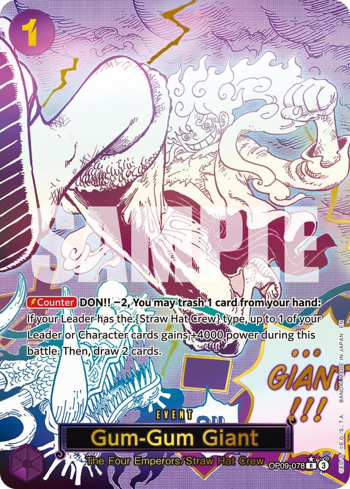 Gum-Gum Giant (Alternate Art) - OP09-078 - Special Card Foil (Inglés Foil NM)
