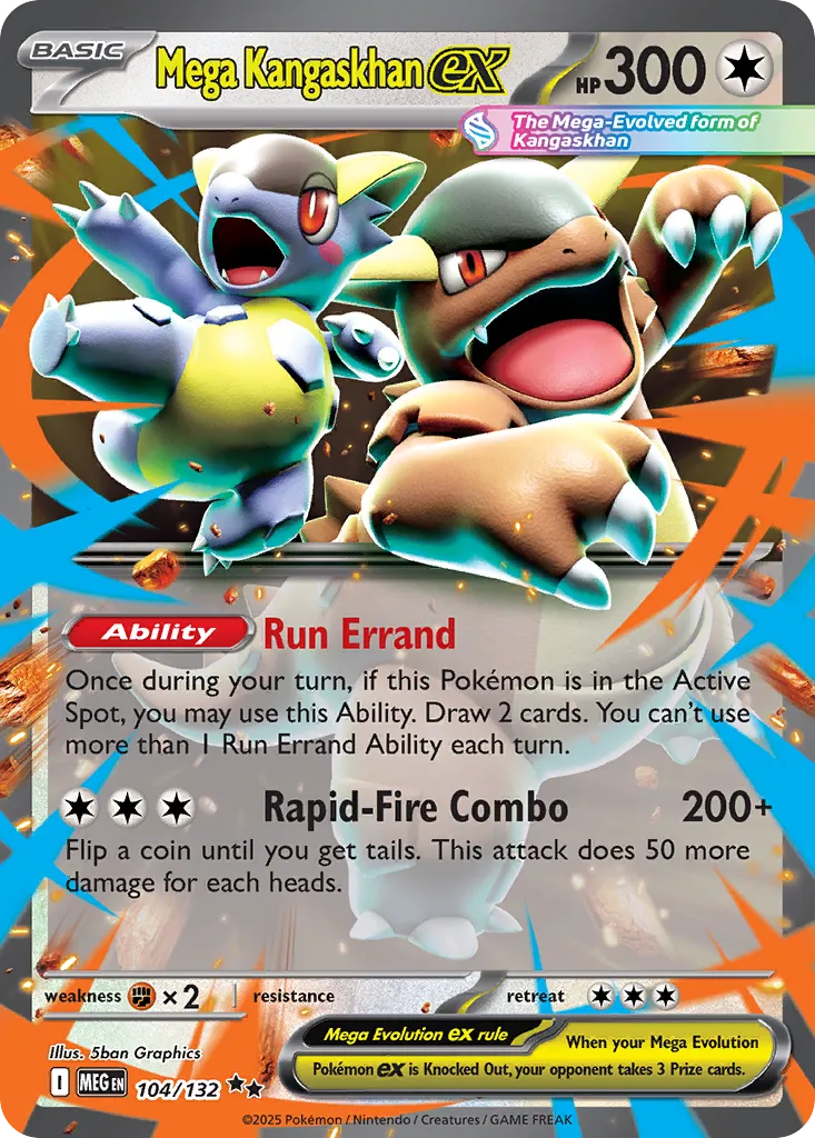 Mega Kangaskhan ex - 104/132 - Double Rare (Español Foil NM)