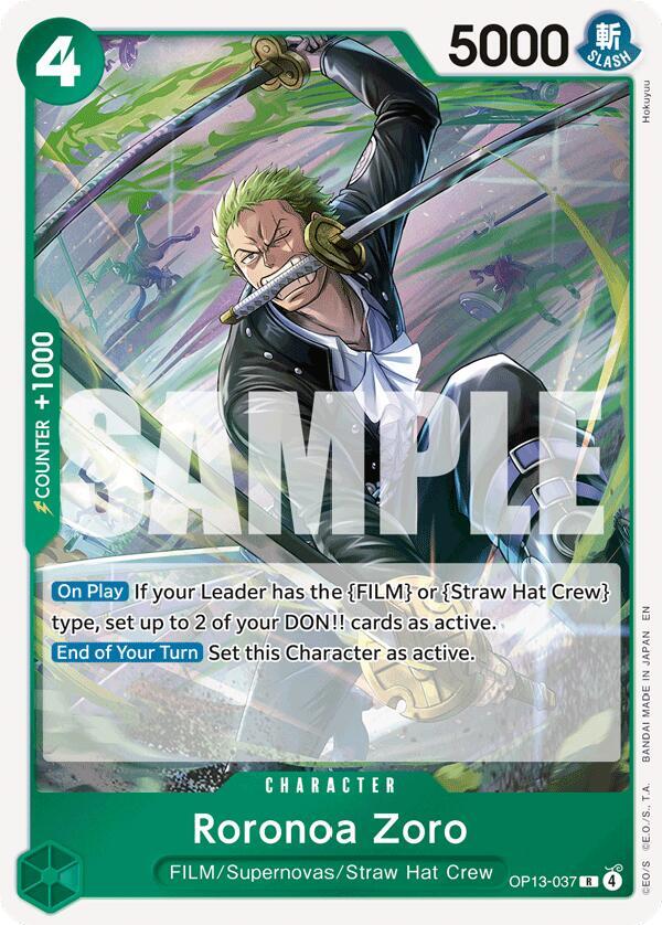 Roronoa Zoro - OP13-037 - Rare Foil (Inglés Foil NM)