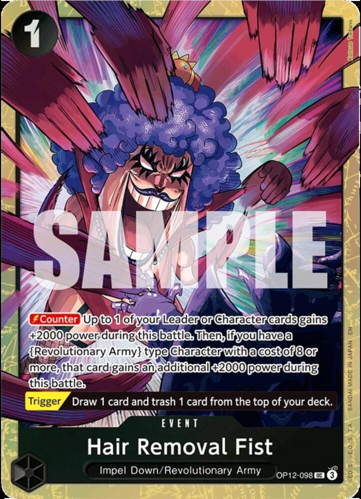 Hair Removal Fist (Premium Card Collection -Best Selection Vol. 5-) - OP12-098 - Uncommon Foil (Inglés Foil NM)