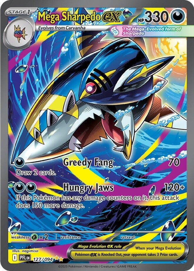 Mega Sharpedo ex - 127/094 - Special Illustration Rare (Inglés Foil NM)