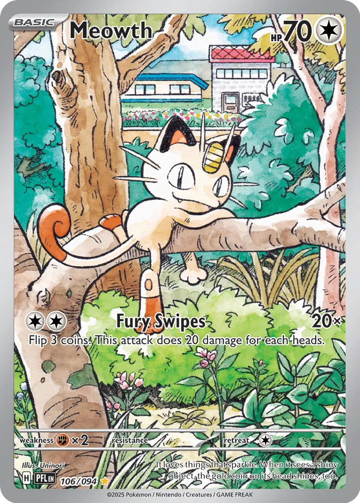 Meowth - 106/094 - Illustration Rare (Inglés Foil NM)