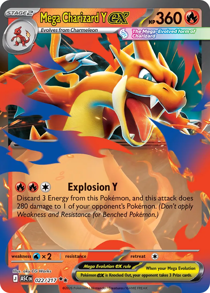 Mega Charizard Y ex - 022/217 - Double Rare (Español Latino Foil NM)